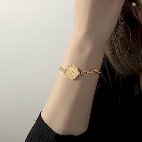 Ziynet Yarımlı Altın Bileklik (Viyana Zincirli)