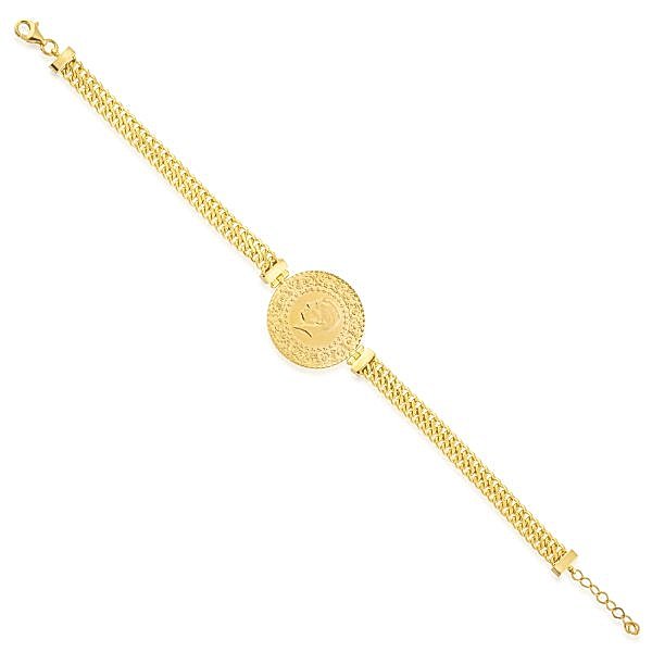 Ziynet Yarımlı Altın Bileklik (Viyana Zincirli)