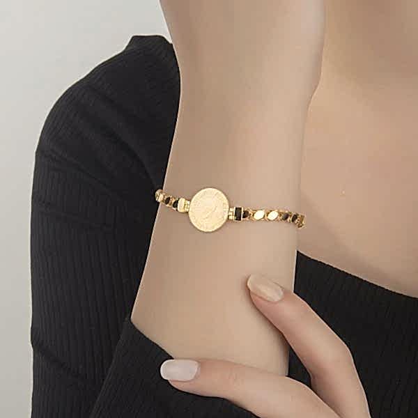 Ziynet Çeyrekli Altın Bileklik (Pullu Zincir)
