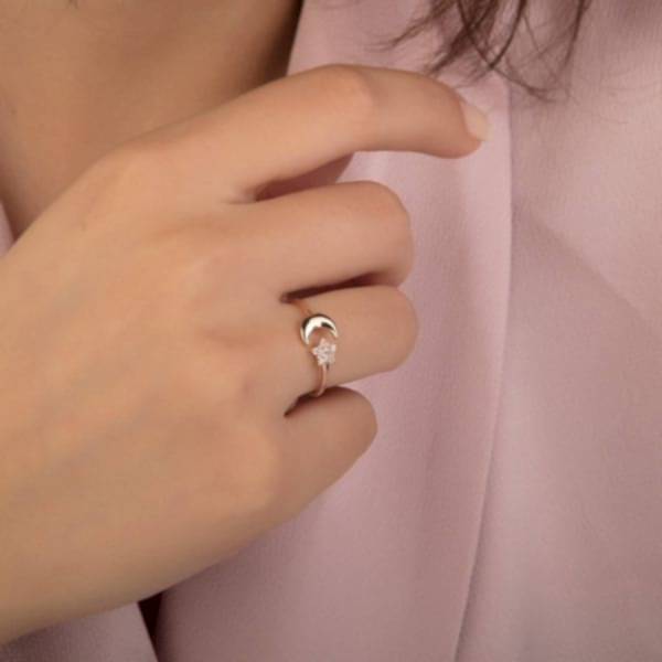 Ay Yıldız Yüzük (Taşlı)