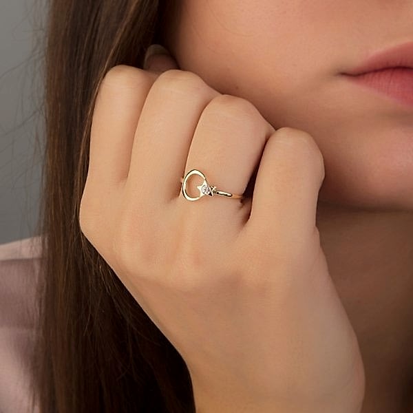 Ay Yıldız Yüzük (Tek Taşlı)