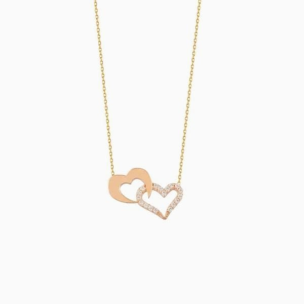 İkili Kalp Kolye