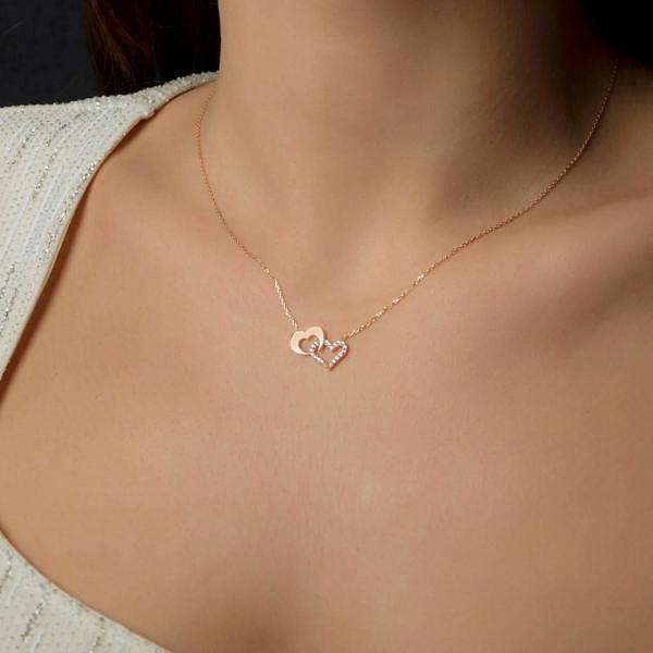 İkili Kalp Kolye
