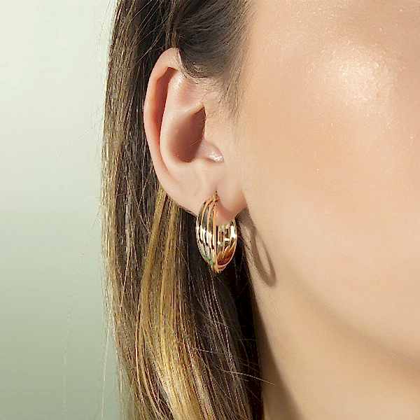 Halka Küpe 3'lü - 14 Ayar Altın