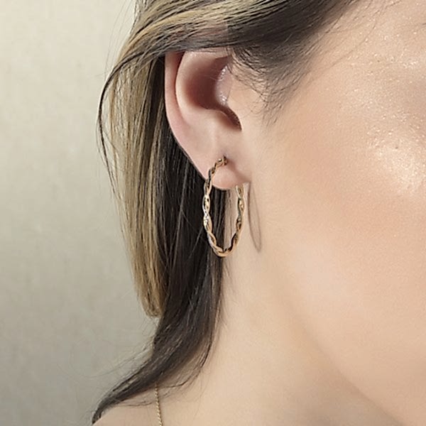 Halka Burgu Küpe - 14 Ayar Altın