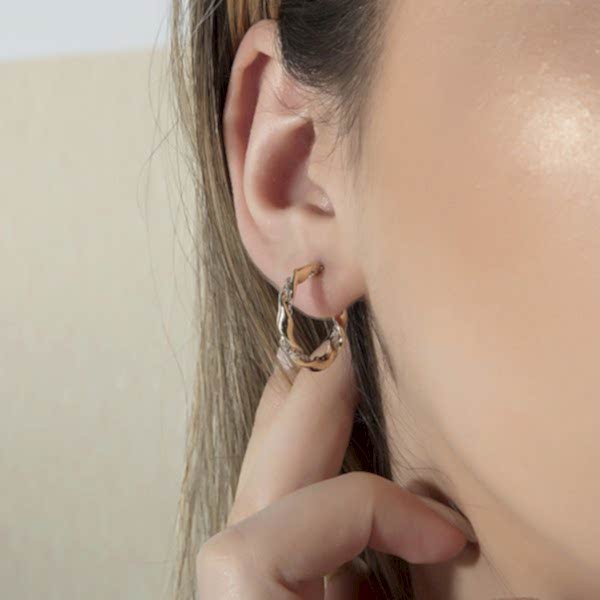 Halka Burgu Küpe - 14 Ayar Altın