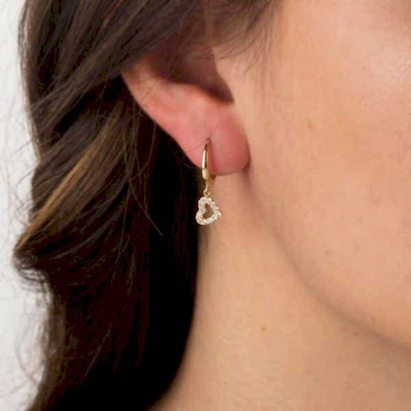 Kalp Küpe (Taşlı)