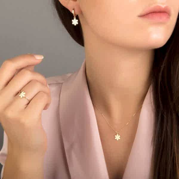 Kar Tanesi Taşlı 3'lü Set