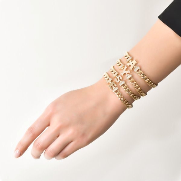 Altın Harf Bileklik - 14 ayar Altın